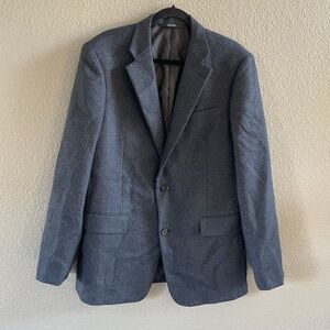 Nordstrom Sport Coa Mens 42L Blue Herringbone Tweed Blazer Casual Jacket Preppy